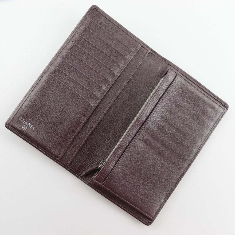 CHANEL Purple Leather Logo Wallet - Picture 6 of 10